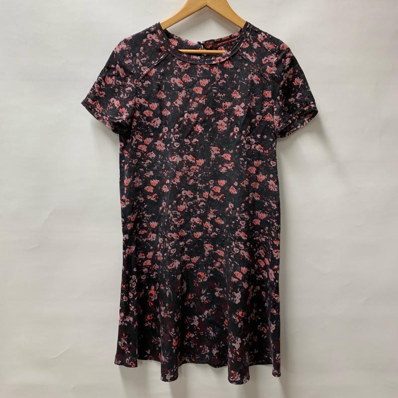 コントワー・デ・コトニエ COMPTOIR DES COTONNIERS ワンピース ミニスカート 5 総柄 X 花柄 黒 / ブラック / X 桃 / ピンク / レディース USED 古着 中古 10014012