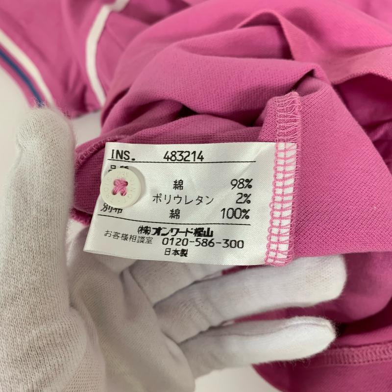 ニジュウサンク 23区 ポロシャツ 半袖 1 無地 X プリント X 桃 / ピンク / X 白 / ホワイト / レディース USED 古着 中古 10014022