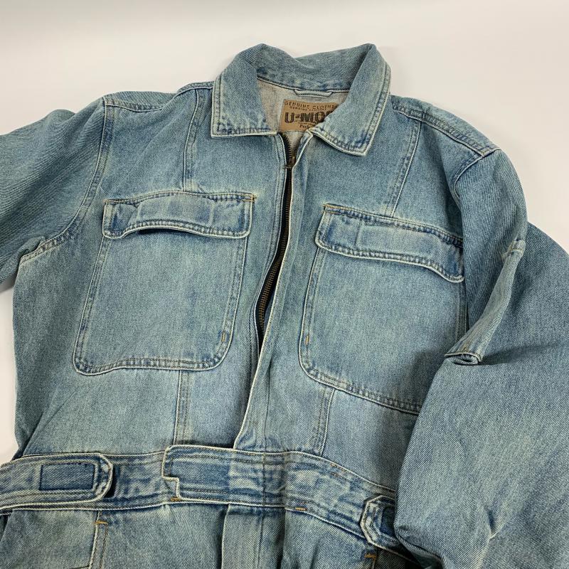 エースカフェ ACE CAFE ウェア ウェア GENUINE CLOTHING ファッションつなぎ M 無地 インディゴ / インディゴ / メンズ USED 古着 中古 10014025