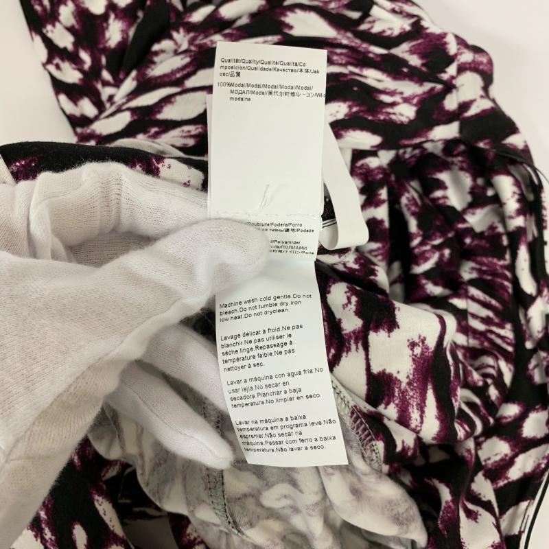 ヒューゴボス HUGO BOSS ワンピース ひざ丈スカート M X 総柄 黒 / ブラック / X 白 / ホワイト / X 紫 / パープル / レディース USED 古着 中古 10014039