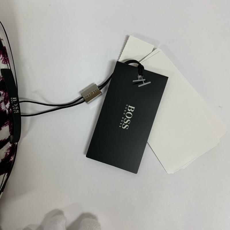 ヒューゴボス HUGO BOSS ワンピース ひざ丈スカート M X 総柄 黒 / ブラック / X 白 / ホワイト / X 紫 / パープル / レディース USED 古着 中古 10014039