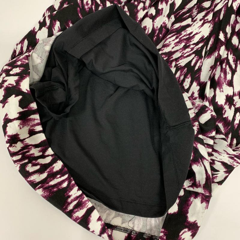ヒューゴボス HUGO BOSS ワンピース ひざ丈スカート M X 総柄 黒 / ブラック / X 白 / ホワイト / X 紫 / パープル / レディース USED 古着 中古 10014039