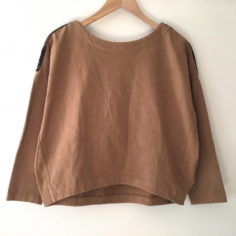アーバンリサーチ URBAN RESEARCH カットソー 長袖 FREE 無地 X 花柄 茶 / ブラウン / X 黒 / ブラック / レディース USED 古着 中古 10014102