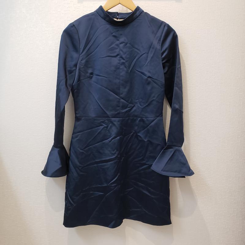 ザラベーシック ZARA BASIC ワンピース ひざ丈スカート M 無地 紺 / ネイビー / レディース USED 古着 中古 10014122
