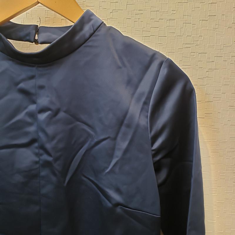 ザラベーシック ZARA BASIC ワンピース ひざ丈スカート M 無地 紺 / ネイビー / レディース USED 古着 中古 10014122