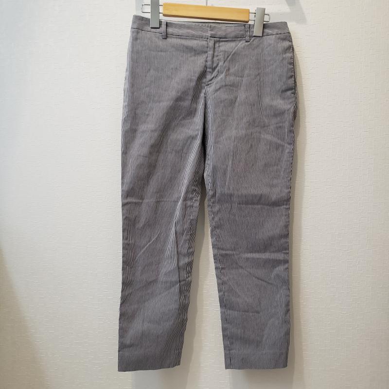 デ・プレ DES PRES パンツ スラックス クロップドパンツ 0 ストライプ 青 / ブルー / X 白 / ホワイト / レディース USED 古着 中古 10014130
