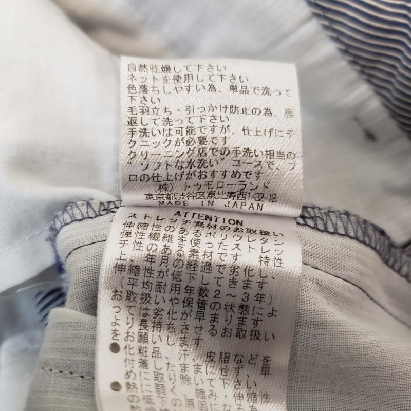 デ・プレ DES PRES パンツ スラックス クロップドパンツ 0 ストライプ 青 / ブルー / X 白 / ホワイト / レディース USED 古着 中古 10014130