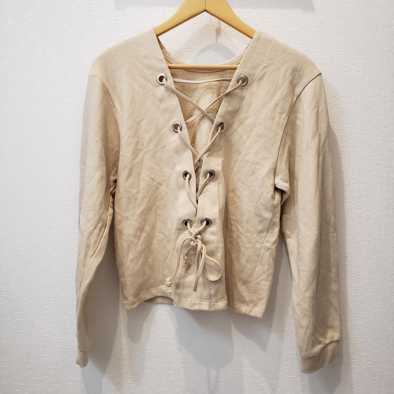 ザラ ZARA カットソー 長袖 S 無地 ベージュ / ベージュ / レディース USED 古着 中古 10014134
