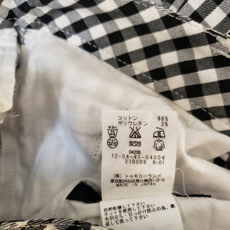 マカフィー MACPHEE パンツ スラックス テーパードパンツ 34 チェック 白 / ホワイト / X 黒 / ブラック / X 灰 / グレー / レディース USED 古着 中古 10014151