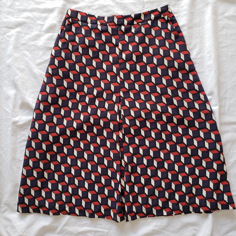 ダブル スタンダード クロージング DOUBLE STANDARD CLOTHING スカート ひざ丈スカート Aラインスカート 38 白 / ホワイト / X 青 / ブルー / X 赤 / レッド / レディース USED 古着 中古 10014165