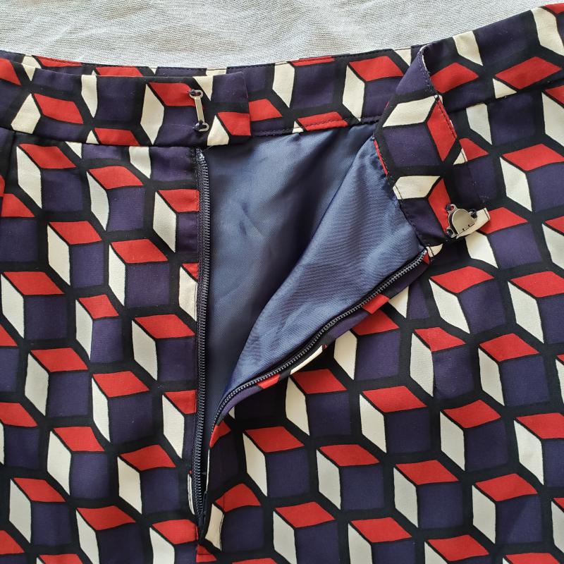 ダブル スタンダード クロージング DOUBLE STANDARD CLOTHING スカート ひざ丈スカート Aラインスカート 38 白 / ホワイト / X 青 / ブルー / X 赤 / レッド / レディース USED 古着 中古 10014165