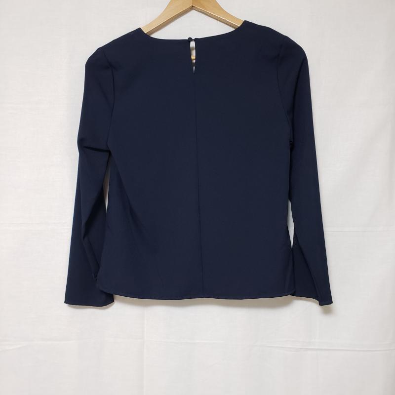 エマテイラー Emma Taylor カットソー 長袖 Uネック 36 無地 X 紺 / ネイビー / レディース USED 古着 中古 10014179