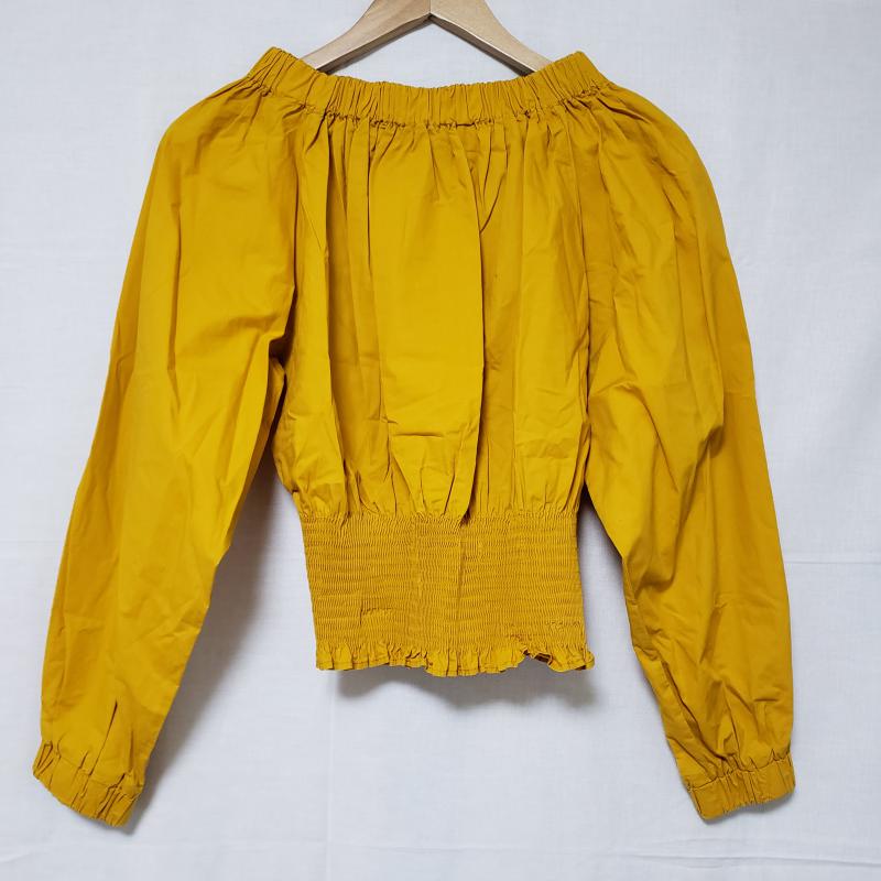 アナナス anana カットソー 長袖 袖ワイド、首・腰ゴム FREE 無地 X 黄 / イエロー / レディース USED 古着 中古 10014185