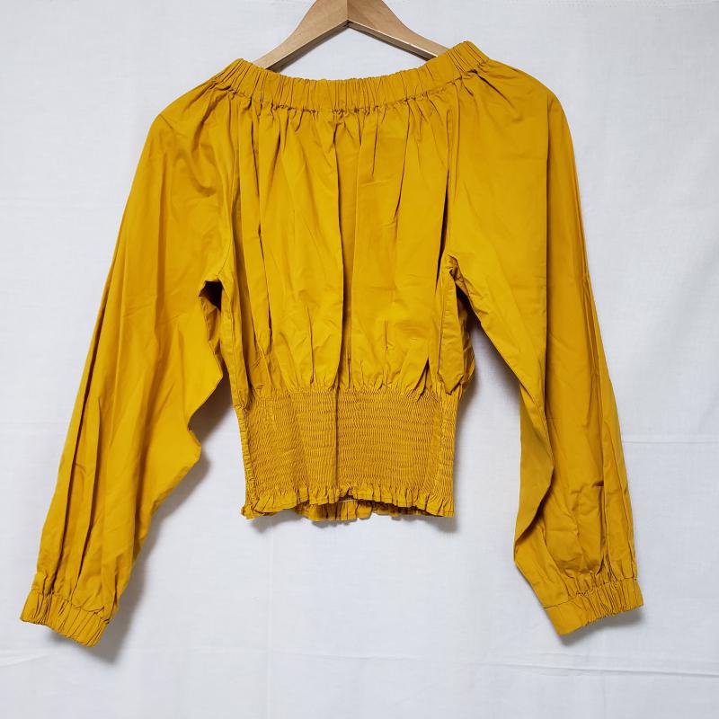 アナナス anana カットソー 長袖 袖ワイド、首・腰ゴム FREE 無地 X 黄 / イエロー / レディース USED 古着 中古 10014185