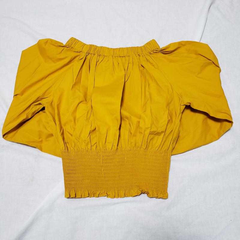 アナナス anana カットソー 長袖 袖ワイド、首・腰ゴム FREE 無地 X 黄 / イエロー / レディース USED 古着 中古 10014185