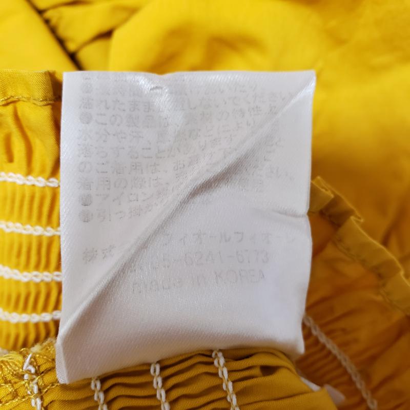 アナナス anana カットソー 長袖 袖ワイド、首・腰ゴム FREE 無地 X 黄 / イエロー / レディース USED 古着 中古 10014185