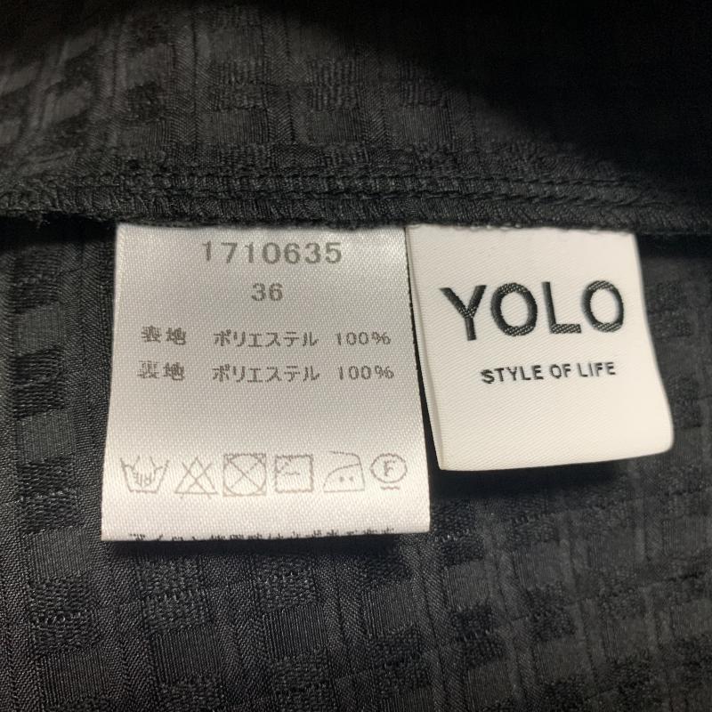 ヨーロ YOLO カットソー 半袖 36 チェック 黒 / ブラック / レディース USED 古着 中古 10014222