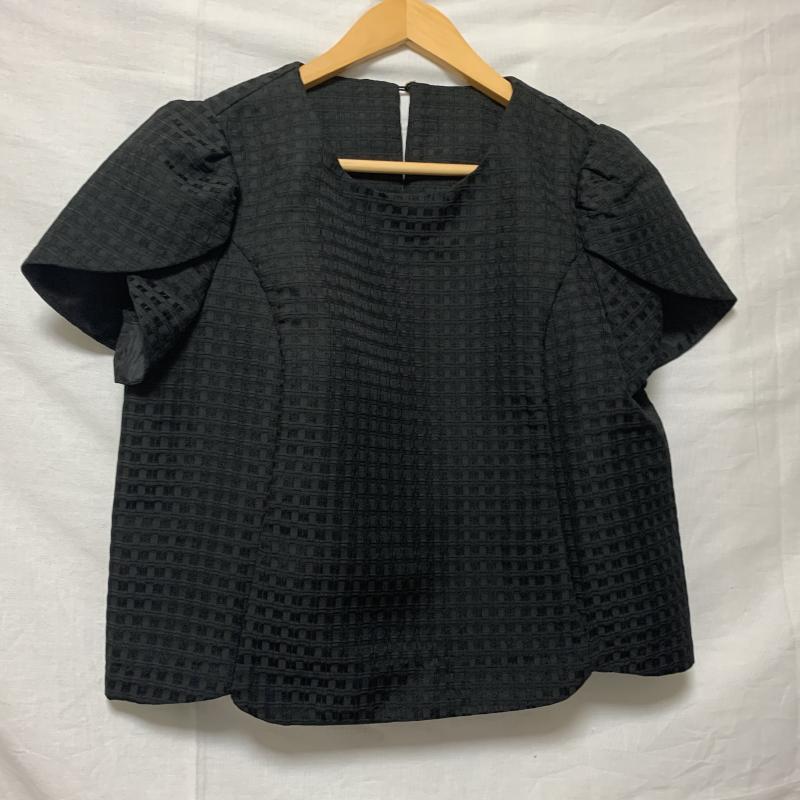 ヨーロ YOLO カットソー 半袖 38 チェック 黒 / ブラック / レディース USED 古着 中古 10014224