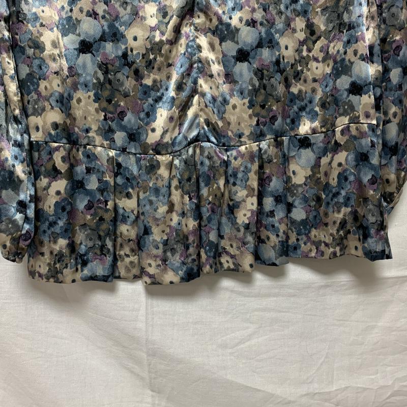ルール RULe カットソー 七分袖 M 花柄 青 / ブルー / X 紫 / パープル / X 灰 / グレー / レディース USED 古着 中古 10014227