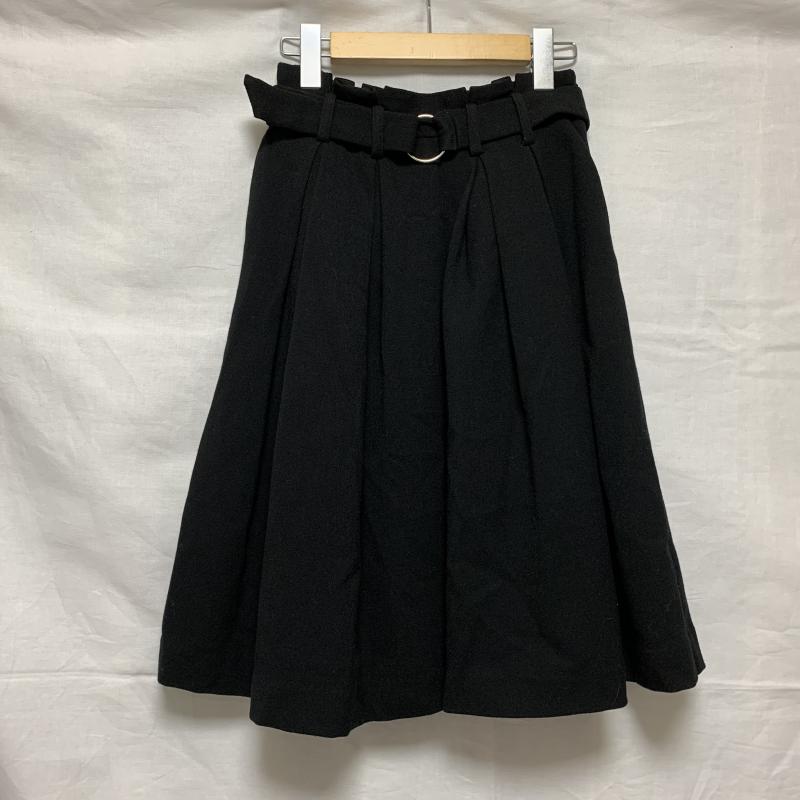 エンネア Ennea スカート ひざ丈スカート 36 無地 黒 / ブラック / レディース USED 古着 中古 10014249