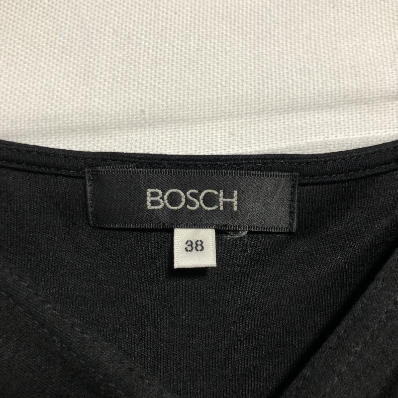 ボッシュ BOSCH カットソー 七分袖 38 無地 X ワンポイント 黒 / ブラック / レディース USED 古着 中古 10014262
