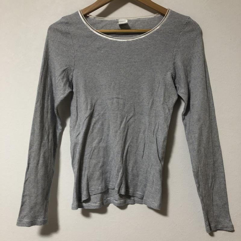オット トリコット ott-tricot Tシャツ 長袖 ストライプ 白 / ホワイト / X 青 / ブルー / レディース USED 古着 中古 10014285