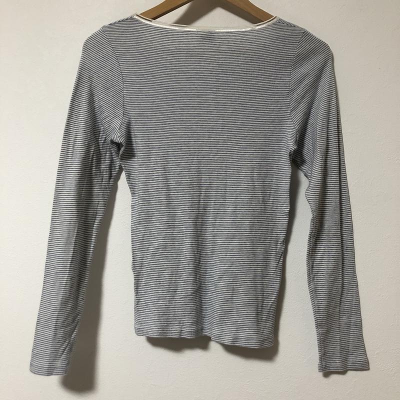 オット トリコット ott-tricot Tシャツ 長袖 ストライプ 白 / ホワイト / X 青 / ブルー / レディース USED 古着 中古 10014285