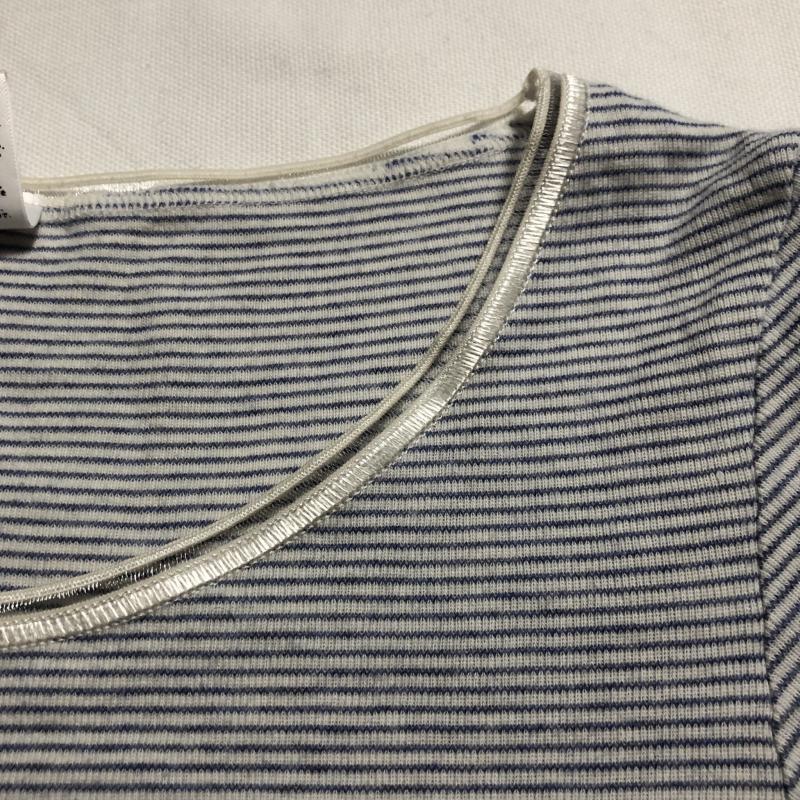 オット トリコット ott-tricot Tシャツ 長袖 ストライプ 白 / ホワイト / X 青 / ブルー / レディース USED 古着 中古 10014285