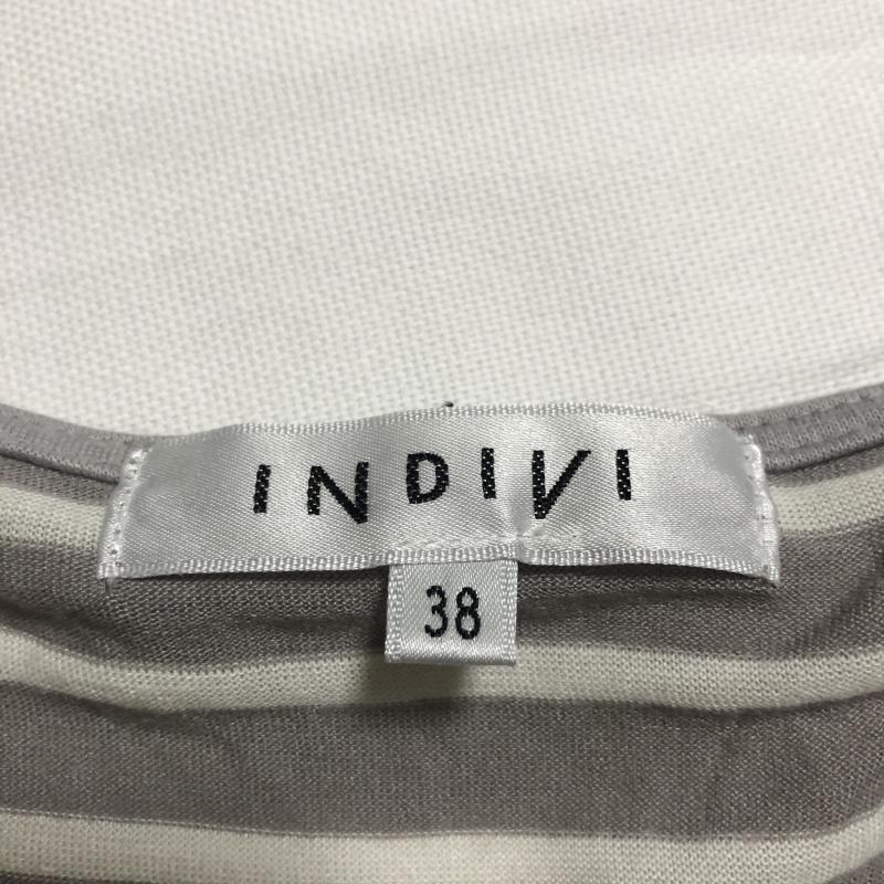 インディヴィ INDIVI ワンピース ミニスカート 38 ストライプ 白 / ホワイト / X 黒 / ブラック / X 灰 / グレー / レディース USED 古着 中古 10014301