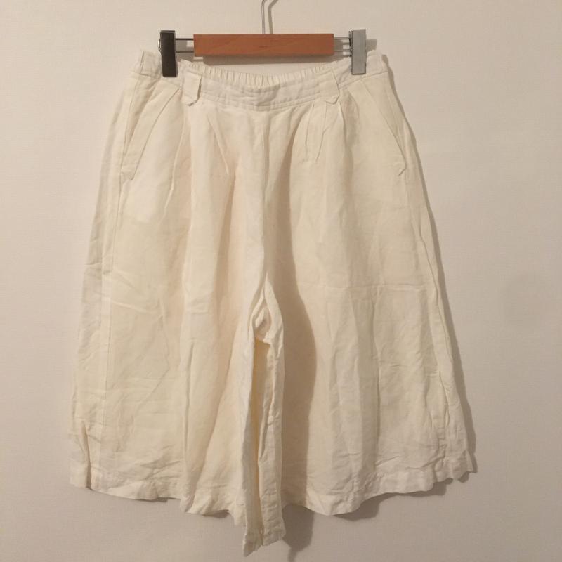 エルビーシー LBC パンツ キュロット リネン混 L 無地 白 / ホワイト / レディース USED 古着 中古 10014319