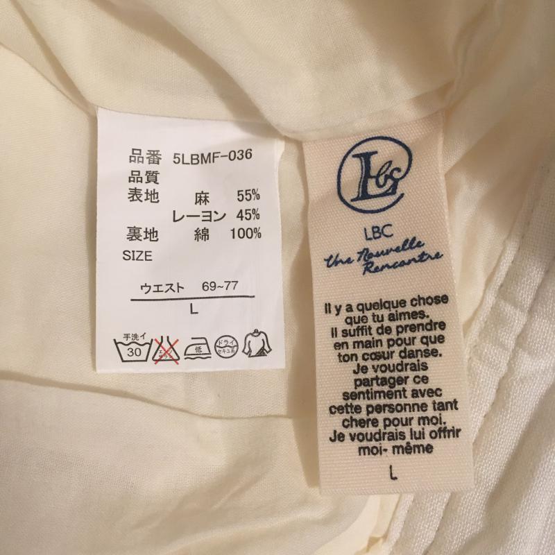 エルビーシー LBC パンツ キュロット リネン混 L 無地 白 / ホワイト / レディース USED 古着 中古 10014319