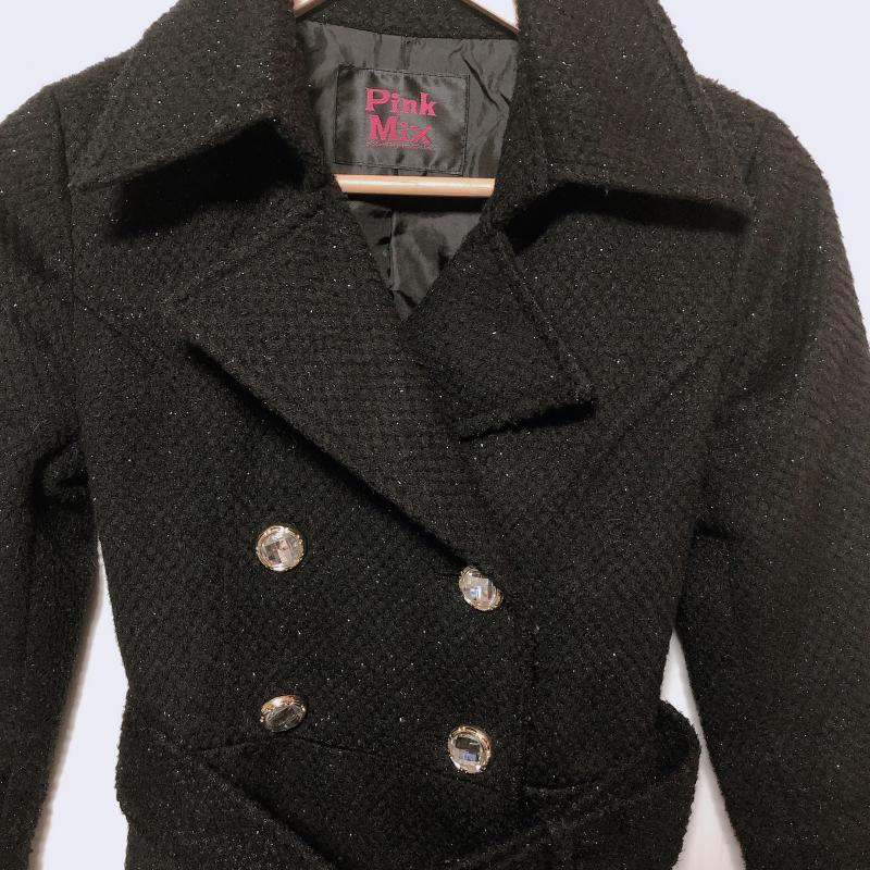 ピンクミックス Pink Mix コート コート一般 無地 黒 / ブラック / X 銀 / シルバー / レディース USED 古着 中古 10014432