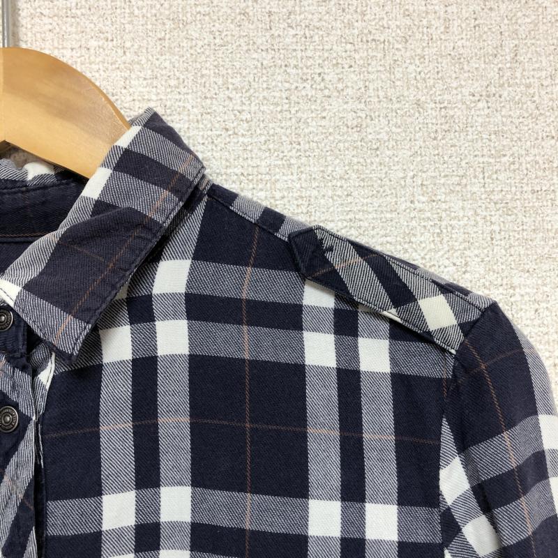 ザラ ZARA シャツ、ブラウス 長袖 ネルシャツ、M65タイプ XS チェック 青 / ブルー / X 白 / ホワイト / X 灰 / グレー / X 橙 / オレンジ / レディース USED 古着 中古 10014442