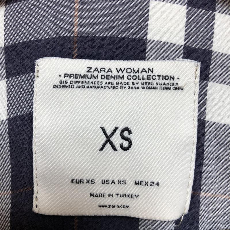 ザラ ZARA シャツ、ブラウス 長袖 ネルシャツ、M65タイプ XS チェック 青 / ブルー / X 白 / ホワイト / X 灰 / グレー / X 橙 / オレンジ / レディース USED 古着 中古 10014442