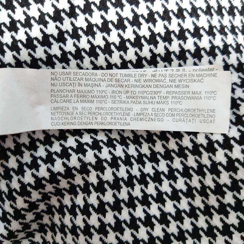 ザラベーシック ZARA BASIC カットソー 長袖 S 千鳥格子 白 / ホワイト / X 黒 / ブラック / レディース USED 古着 中古 10014467