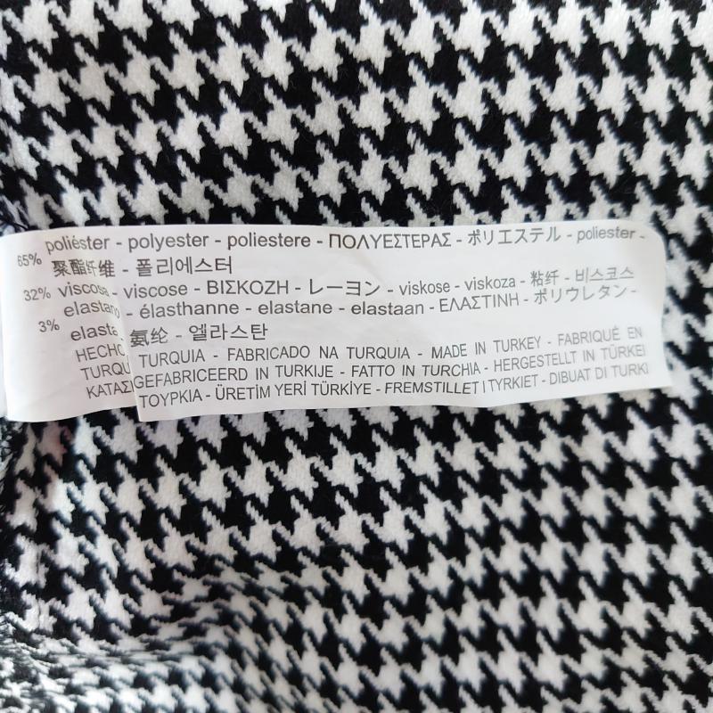 ザラベーシック ZARA BASIC カットソー 長袖 S 千鳥格子 白 / ホワイト / X 黒 / ブラック / レディース USED 古着 中古 10014467