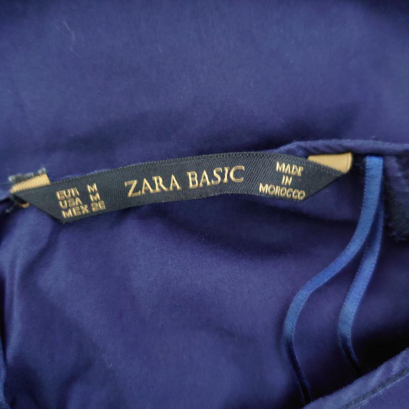 ザラベーシック ZARA BASIC トップス トップス ノースリーブプルオーバーブラウス M 無地 紺 / ネイビー / レディース USED 古着 中古 10014472