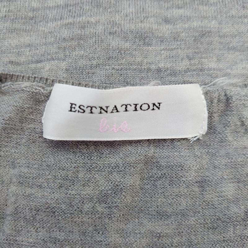 エストネーション ビス ESTNATION bis カットソー 半袖 無地 X 白 / ホワイト / X 灰 / グレー / レディース USED 古着 中古 10014485