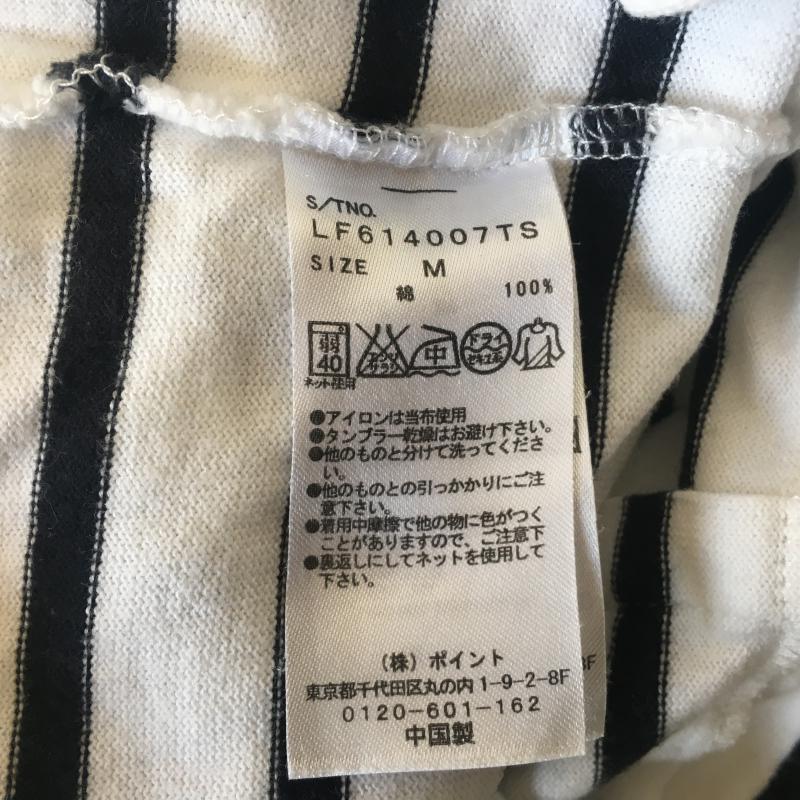 ローリーズファーム LOWRYS FARM カットソー 七分袖 M ボーダー柄 X 総柄 白 / ホワイト / X 黒 / ブラック / レディース USED 古着 中古 10014535