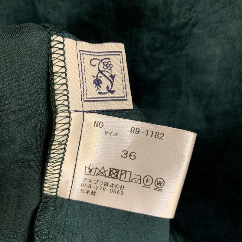 シードレイク Seadrake シャツ、ブラウス 長袖 36 無地 緑 / グリーン / レディース USED 古着 中古 10014602
