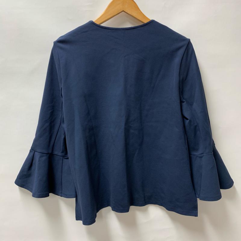 ビーシービージーマックスアズリア BCBGMAXAZRIA シャツ、ブラウス 長袖 フレア 3L 無地 紺 / ネイビー / レディース USED 古着 中古 10014631
