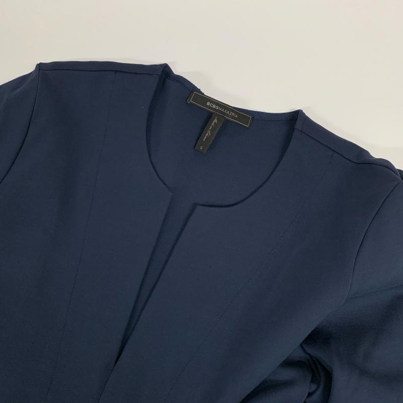 ビーシービージーマックスアズリア BCBGMAXAZRIA シャツ、ブラウス 長袖 フレア 3L 無地 紺 / ネイビー / レディース USED 古着 中古 10014631