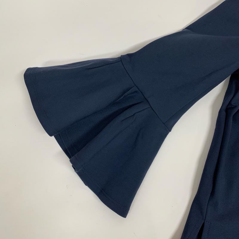 ビーシービージーマックスアズリア BCBGMAXAZRIA シャツ、ブラウス 長袖 フレア 3L 無地 紺 / ネイビー / レディース USED 古着 中古 10014631