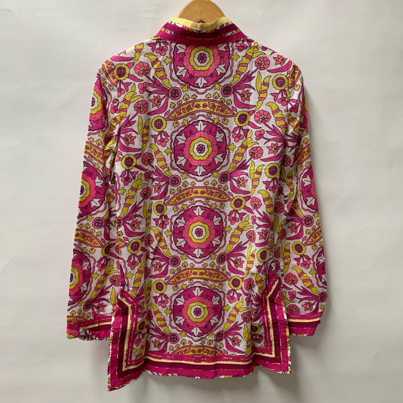 トリーバーチ TORY BURCH シャツ、ブラウス 長袖 0 総柄 X 花柄 桃 / ピンク / X 黄 / イエロー / X 白 / ホワイト / X マルチカラー / マルチカラー / レディース USED 古着 中古 10014635