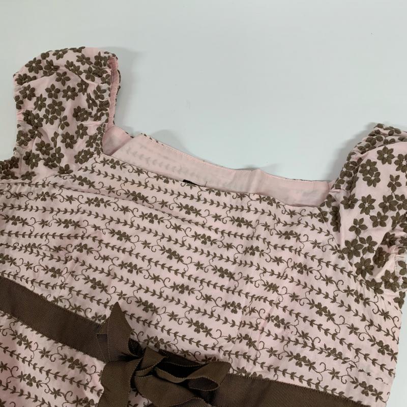 トッカ TOCCA ワンピース ひざ丈スカート 4 無地 X 総柄 X 花柄 X 刺繍 桃 / ピンク / X 茶 / ブラウン / レディース USED 古着 中古 10014664