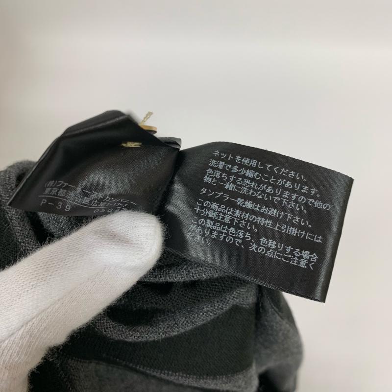 アナイ ANAYI ワンピース ひざ丈スカート ベルト、インナーキャミソール付き 38 ボーダー柄 黒 / ブラック / X 灰 / グレー / レディース USED 古着 中古 10014671