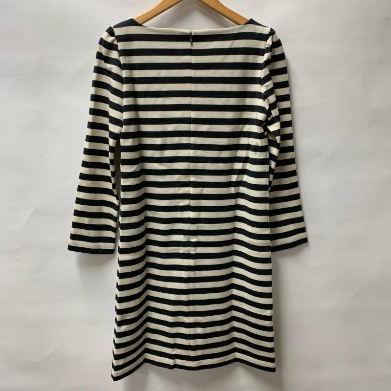 アナイ ANAYI ワンピース ひざ丈スカート 38 ボーダー柄 白 / ホワイト / X 灰 / グレー / レディース USED 古着 中古 10014672