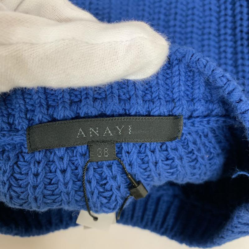 アナイ ANAYI ニット、セーター 長袖 38 無地 青 / ブルー / レディース USED 古着 中古 10014679