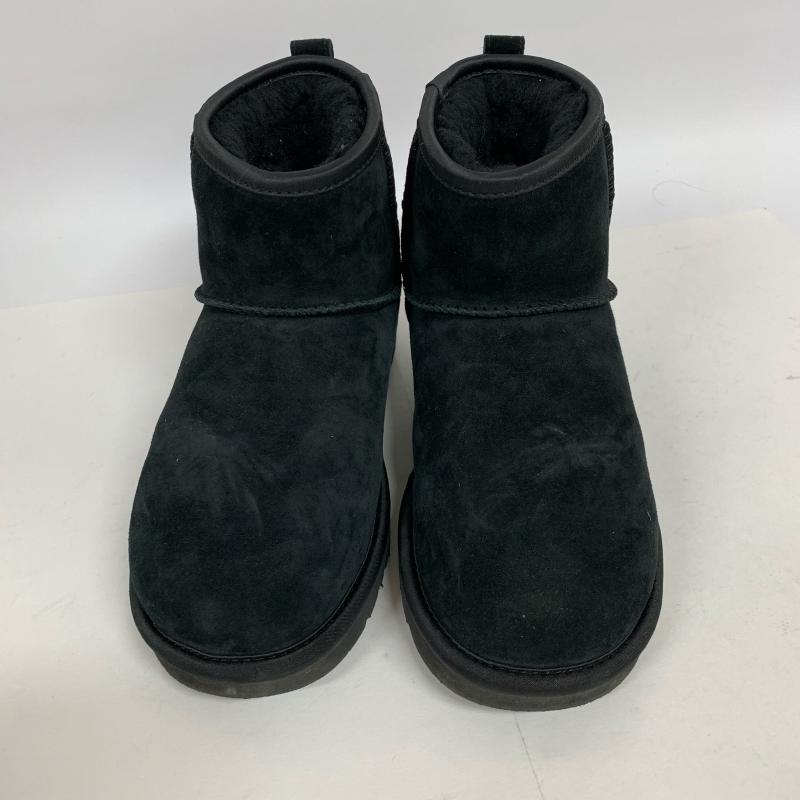 アグ UGG ブーツ ショートブーツ W CLASSIC MINI/CRYSTAL BOW/1006749 22.0cm 無地 X ワンポイント X ロゴ、文字 X 黒 / ブラック / レディース USED 古着 中古 10014693