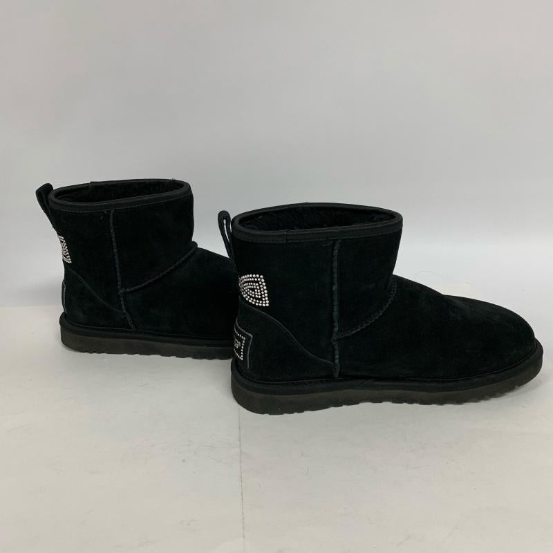 アグ UGG ブーツ ショートブーツ W CLASSIC MINI/CRYSTAL BOW/1006749 22.0cm 無地 X ワンポイント X ロゴ、文字 X 黒 / ブラック / レディース USED 古着 中古 10014693